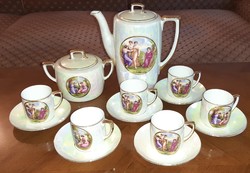 Eosin glazed porcelain coffee set