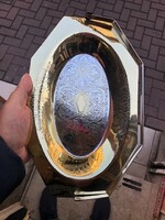Art deco ezüstözött, aranyozott tálca, 30 cm-es antik szépség.6153