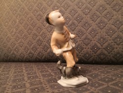 Herend porcelain, snowball boy with cat