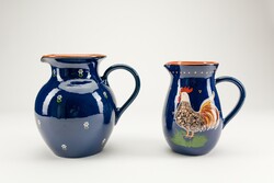 Sinclair ceramic jugs, hand painted, marked, 2 pieces