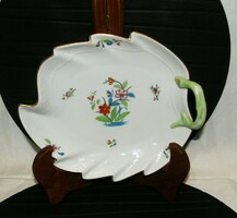 Herend leaf-shaped serving bowl with chinoise oriental pattern - 23 x 20 cm - 1946s'