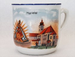 Antique Máriavölgy (highland) farewell souvenir cup