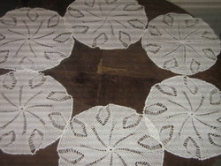 Beautiful hand crocheted white round lace tablecloths 5 pieces