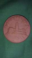Pannonhalma - King István festive terracotta commemorative coin 4.5 cm diameter according to the pictures