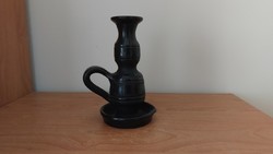 (K) beautiful reed yard black ceramic vase approx. 18 cm high by József Nagy