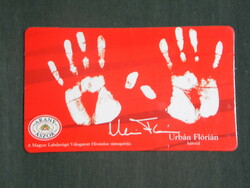 Card calendar, golden ace beer, dreher brewery, national football team, urban florian handprint, 2003