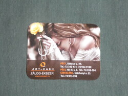 Card calendar, pawn jewelry shop, Pécs, Szekszárd, erotic female model, 2013