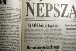 1993 October 21 / people's freedom / newspaper - Hungarian / daily. No.: 25676