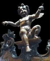 Richly carved angel statue antique baroque rococo glass chair serving etager available for rent