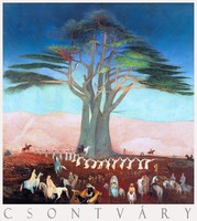 Csontváry pilgrimage to cedars in Lebanon 1907 art poster, cedar tree of ancient Hungarian mythology