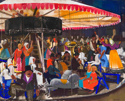 Aba-novak Vilmos carousel reproduction canvas print amusement park fair Vursli peaceful times, also on blinds!