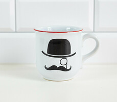Mug for gentlemen with mustaches - mug with mustache protector