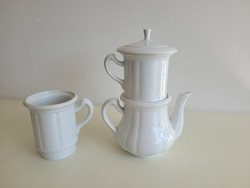 Régi antik nagy méretű Csehszlovák porcelán kávéházi kávéfőző torony teafőző + 1 szűrős felső pohár