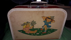 1970. cca Csehszlovák játék / iskola / uzsonnás táska bőrönd 36 x 26 x 9 cm a képek szerint