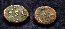 Claudius (41-54) !!! Two quadrants (modius and hand) | 2 Roman bronze medals