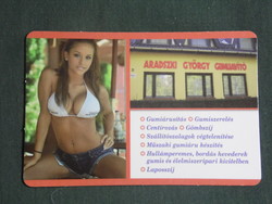 Card calendar, Kisipari, György Aradszki tire repairman, Békéscsaba, erotic female nude model, 2016