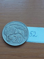 New Zealand new zealand 20 cents 1974 kiwi bird, copper-nickel, ii. Elizabeth 52.
