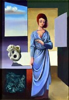 József Farkas: surrealist composition with a lady
