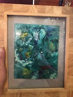 Rubint Ávrahám Péter olaj, kartonon festménye, 18 x 22 cm-es.