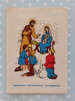 Régi karácsonyi képeslap levelezőlap betlehemi jelenet