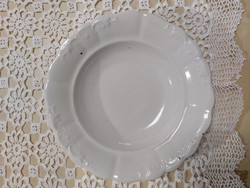 Zsolnay, fehér, 1db mély tányér
