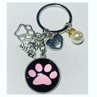 Keychains with glass lenses and pendants for dog lovers!