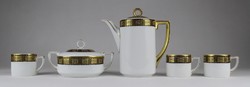 1P114 old marked imperial calais gilt porcelain coffee set