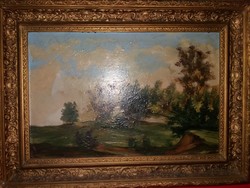 Antique oil - panel painting - marggraf: in front of the Baltic Sea, in a frame according to the pictures