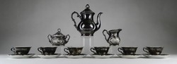 1P111 antique silver plated Bavarian porcelain coffee set