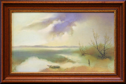 Emil Szekeres: Fisherman - with frame 40x60 cm - artwork: 30x50 cm - 2398/296