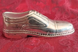 Ezüstözött miniatűr cipő, sörbontó (L4170)