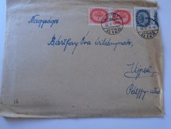Za454.52 Letter 1946 milpengő stamp Budapest Juhász László Újpest Bártfay - content