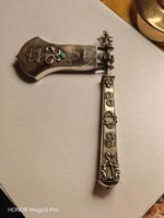 Antique silver Judaica Purim holiday rattle