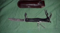 Old cccp Russian multi-functional fisherman / fishing knife in leather case 20 cm blade 7 cm according to the pictures