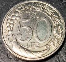 Italy 50 lira, 1996.