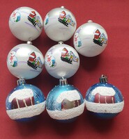 8 Christmas plastic ball decorations