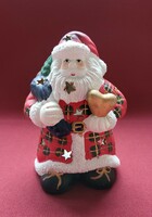 Christmas stoneware candle holder decoration Santa Claus