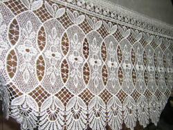 Beautiful vintage white wide lacy luxury curtains