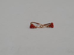HUF 1 antique coral stone 14k gold earrings