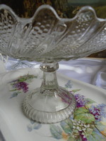 Glass bowl with base, centerpiece, serving tray.
