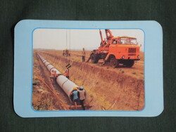 Card calendar, Délviép Kaposvár, sewerage, ifa crane truck, 1989