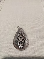 Old silver-plated copper pendant - goldsmith's work from the 60s