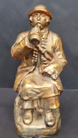Rare talkative János terracotta figure designed by the Zsolnay factory