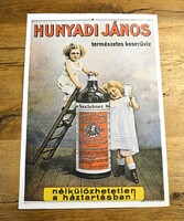 Hunyadi János keserűvíz retro XX.század eleji reklámplakát 1970 évek végi reprint nyomata plakát