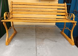 Antique wrought iron art nouveau bench