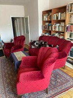 Berger sofa and large, nicely renovated, antique sideboard for sale together