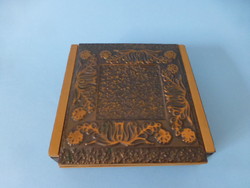 Antique red copper, wooden gift box