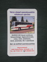Card calendar, Kiskunhalas passenger transport, Ikarus 365 bus, 2003