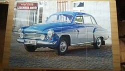 Legendary cars of old times - wartburg 312 - large poster