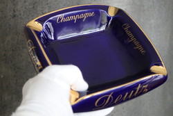 French porcelain cigar ashtray - deutz champagne - special cigar accessories, bar accessories